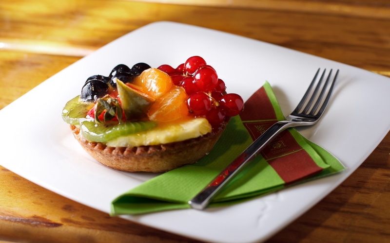 fruit, 2K, fork, fruitcake, dessert