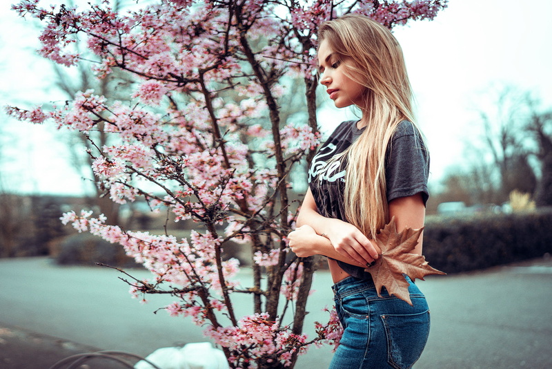 girl, Ivan Gorokhov, Mary Jane, 1080P, flowering, sheet