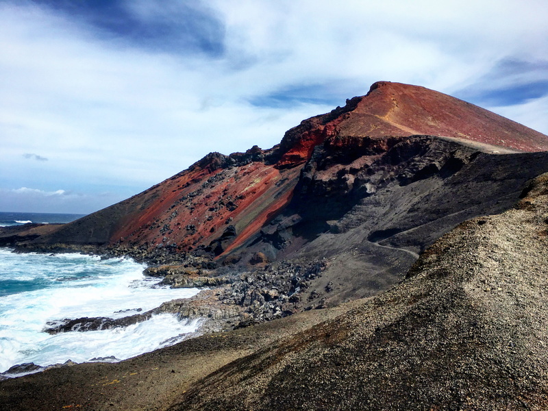sky, beauty in nature, idyllic, no people, mountain range, solid, volcanic, beach, lava, 4K, scenics - nature, cloud - sky, unesco, nature, Lanzarote