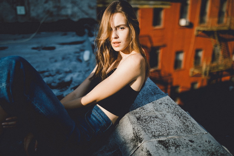 720P, beautiful woman, hair, blond hair, contemplation, real people, young adult, hair in face, women, brunette, rooftops, sitting, lifestyles, teenager