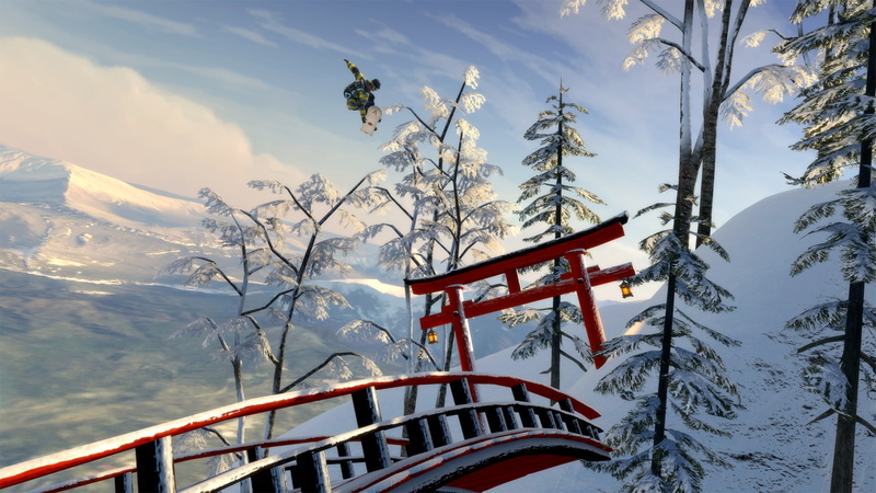 stop, jump, asian, sports, winter, action, snowboard, snowboarding, trees, hd, bridge, snow, 1080P
