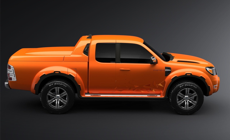 cab, speed, copy space, small, car, motor vehicle, mode of transportation, retro styled, orange color, Orange, Ranger, Ford, Cars, toy, profile view, truck