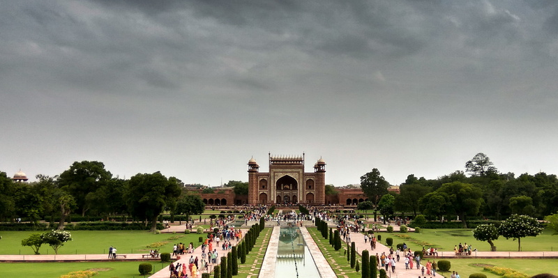 built structure, india, arch, travel, arbour, nature, cloud - sky, outdoors, travel destinations, agra, brown, lawn, campus, grass, person, temple, sky