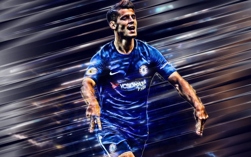 Chelsea F.C., 4K, Soccer, Álvaro Morata, Spanish