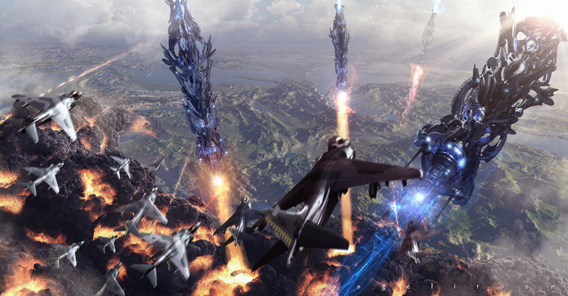 the battle, explosions, invasion, vehicle, battle, entropy, aviation, 1080P