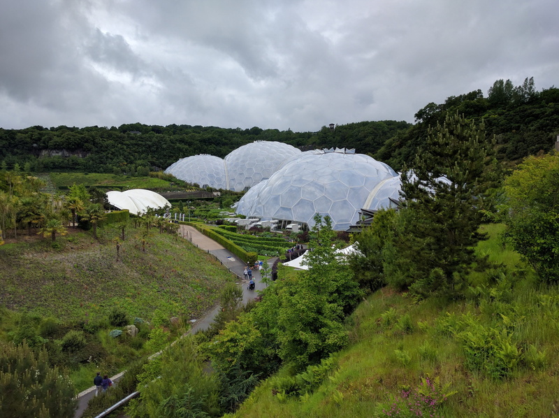 greenhouse, tree, architecture, environment, structure, scenics - nature, 4K, travel, project, nature, Cornwall, green color, ecology, plant, mountain
