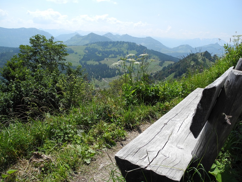 bank, day, mountains, view, wood - material, 2K, horizon, alpine, outdoors, tranquil scene, environment, no people, beauty in nature, non-urban scene