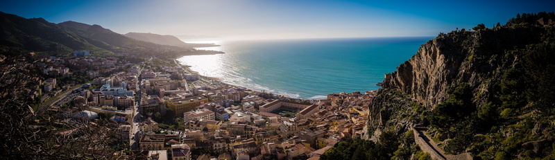 cefalù, blue, horizon over water, cefalu, building, sky, high angle view, cityscape, land, architecture, nature, community, easter, residential district