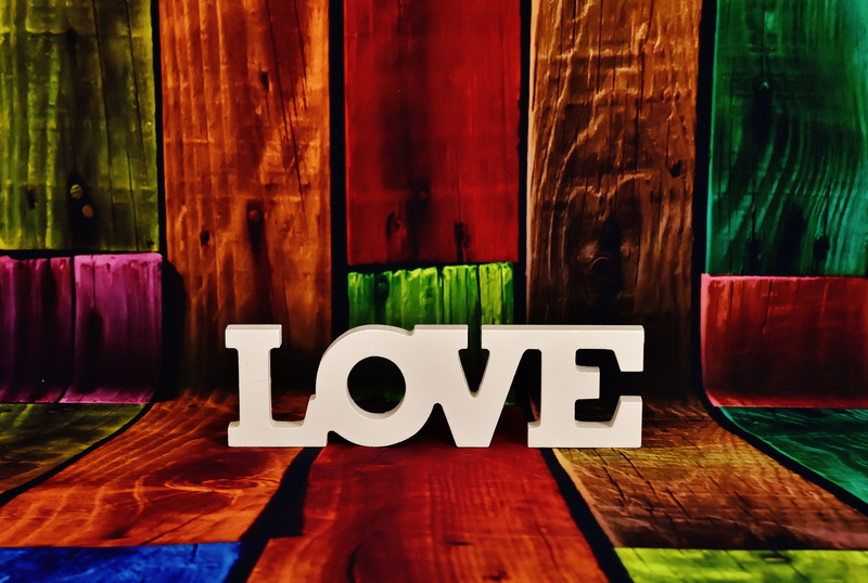 text, love, table, 5K, white color, decoration, red, white, lettering, wood, alphabet, valentines day, at home, indoors, multicolored, no people, close-up