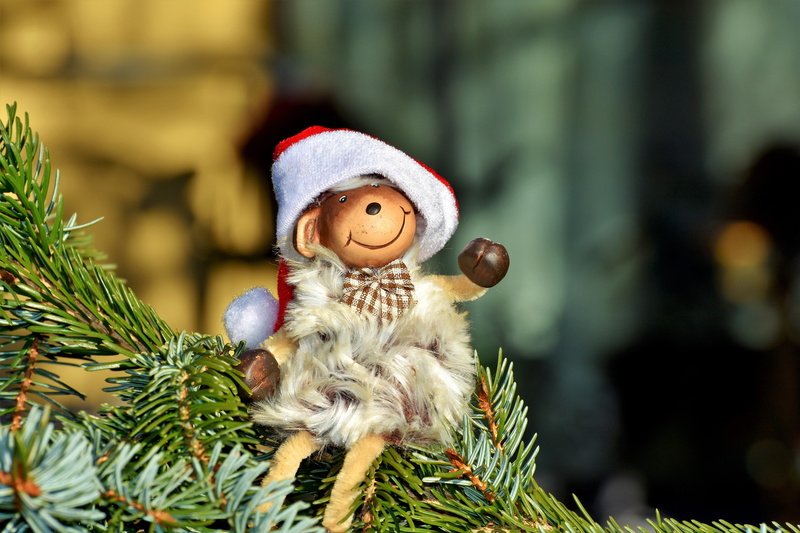 gray, creativity, christmas, brown, day, 5K, outdoors, focus on foreground, celebration, new year, toy, representation, close-up, decoration, fir, monkey