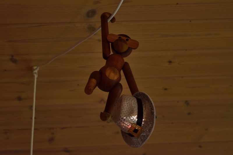 low angle view, table, directly above, hanging, wood, no people, theme new year, rusty, hook, 4K, indoors, ceiling, monkey, metal, design, still life