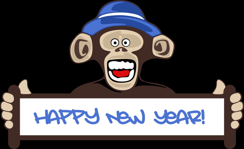 New Year, 1080P, Happy New Year, Monkey, Humor, Holiday