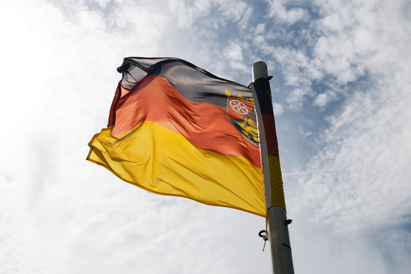yellow, bright, textile, no people, nature, travel, sky, low angle view, flagge, europe, himmel, wind, germany, flag, pride, emotion, environment, rheinland pfalz