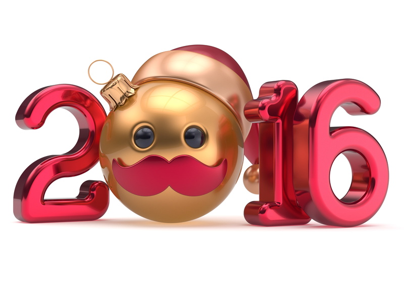 figures, 4K, New Year, Happy, 2016, smiley, ball