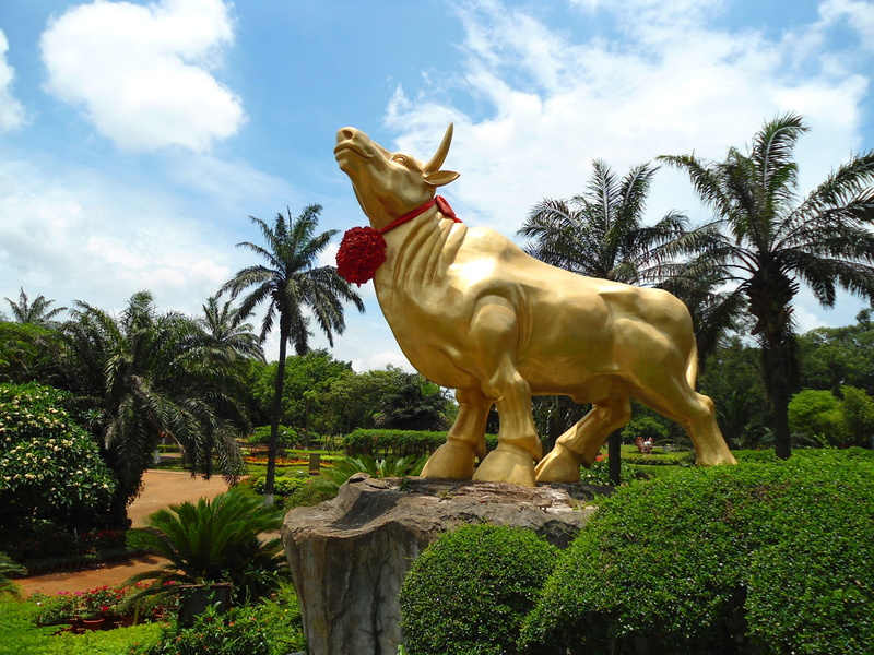 animal themes, park, nature, growth, plants, cloud - sky, outdoors, representation, Haikou, travel Locations, haikou city, monument, palm Tree, art and craft