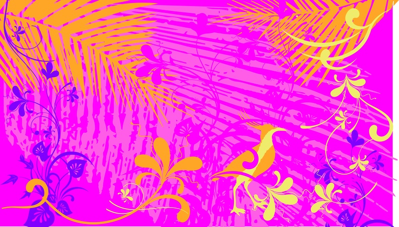 backgrounds, design, nature, palm, indoors, floral pattern, pattern, pink color, paint, colorful, vitality, summer, multi colored, leaf, bright, beach