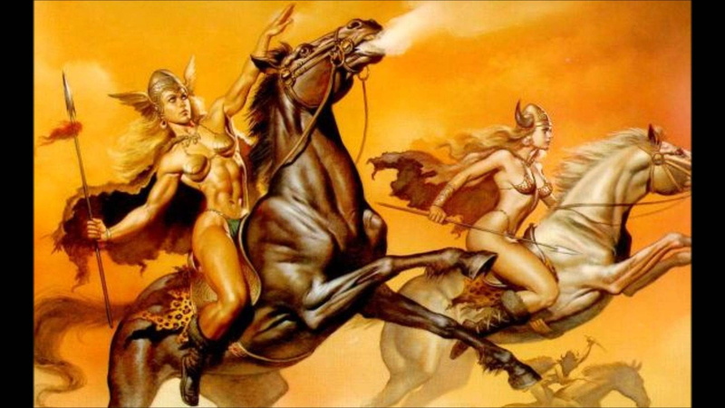 1080P, abstracto, fantasia, caballos, valkirias