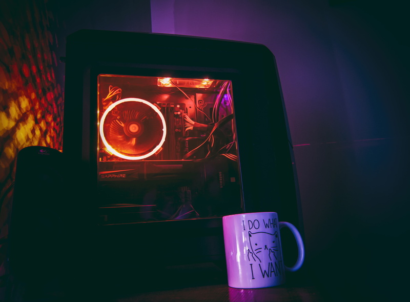 red, PC gaming, LEDs, 4K, sapphire, computer