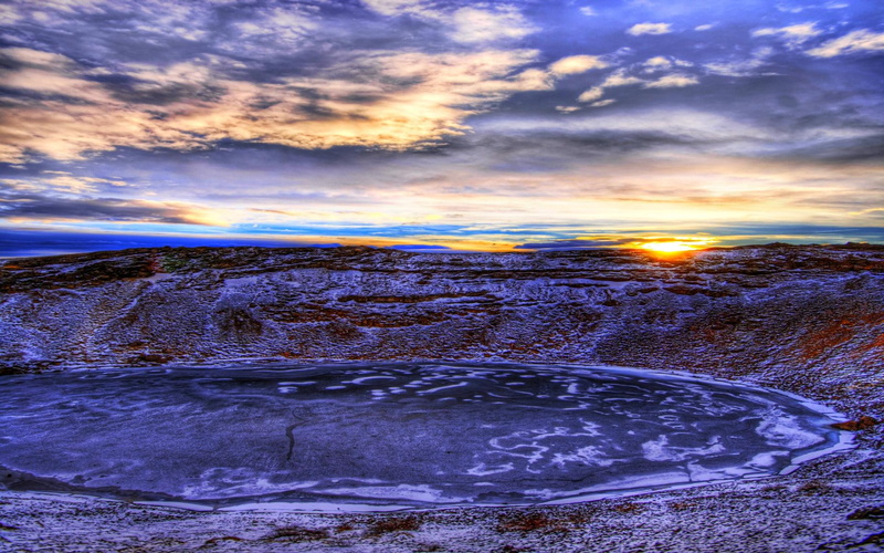1080P, mountain, clouds, colorful, lake, sunset, 3d and abstract, belong