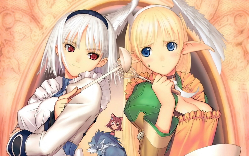 computer Graphic, being, kitchen, 1080P, leisure activity, two people, female, indoors, art and craft, backgrounds, ears, belonging, boys, anime, childhood