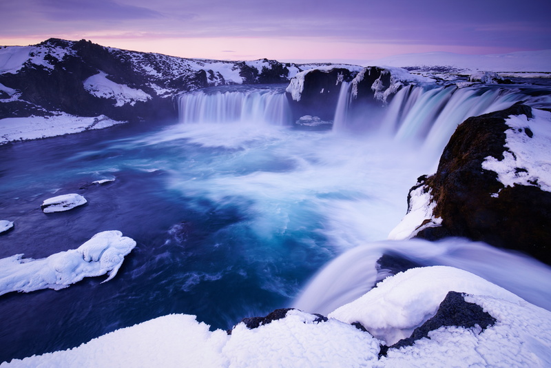 8K, Godafoss waterfall, Iceland. 4K, 8K