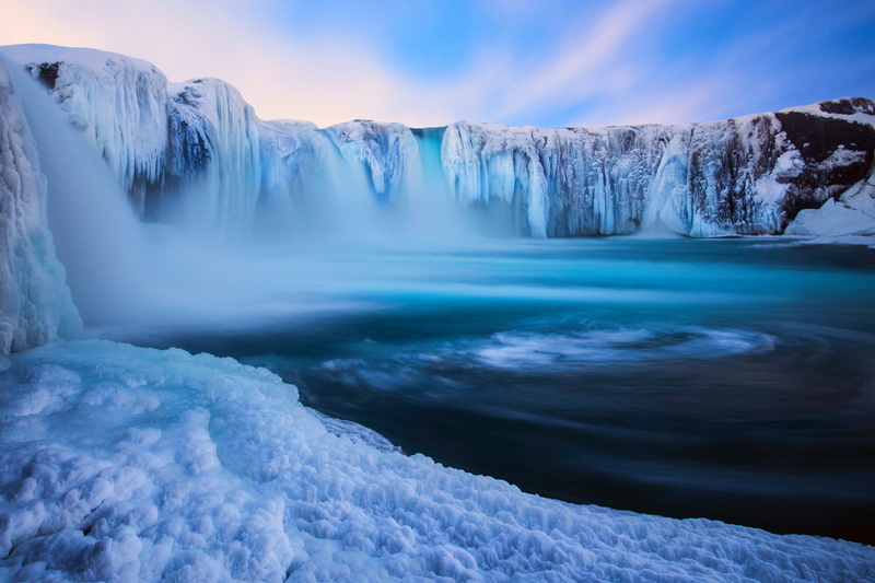 tranquil Scene, famous Place, outdoors, beauty In Nature, arctic, December, 1080P, long exposure, Iceland, power in nature, stream, water, no People, blue