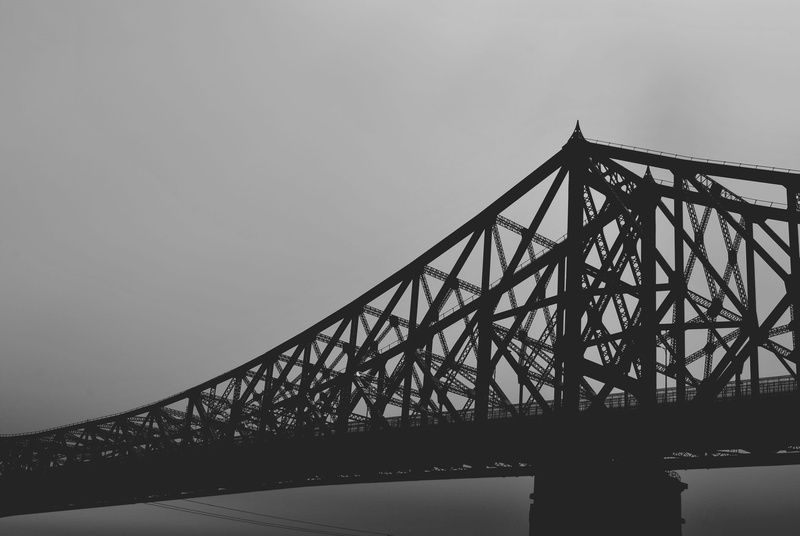 4K, bridge - man made structure, steel, low angle view, water, montréal, clear sky, bridge, nature, metal, connection, outdoors, montreal, no people, canada