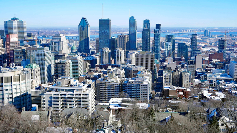 canada, quebec, day, building exterior, urban skyline, office, cityscape, modern, outdoors, building, mont-royal, city, crowd, built structure, sky, tall - high