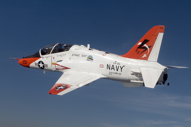 fighter plane, on the move, air, side view, single object, clear sky, fighter, aircraft, aerospace industry, motion, t-45c, usa, military, trainer, test flight