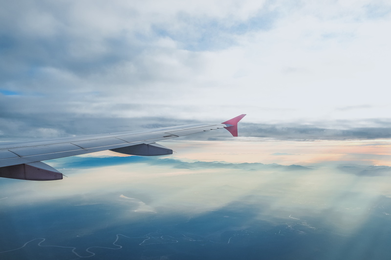 aerial View, transportation, day, flying, aircraft Wing, mode of Transport, outdoors, landscape, sky, no people, airplane, beauty in nature, vehicle part