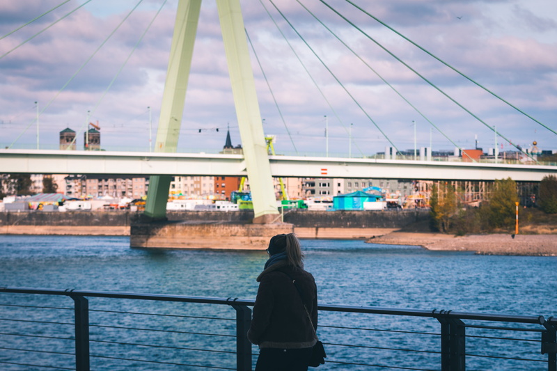 cologne, 5K, connection, built structure, nature, transportation, outdoors, real people, river, architecture, köln, standing, rear view, looking at view