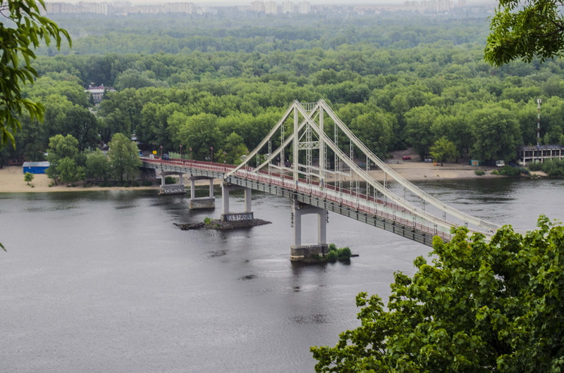 4K, beauty in nature, ukraine, green color, connection, bridge, growth, kiev, water, beach, transportation, engineering, bridge - man made structure, nature