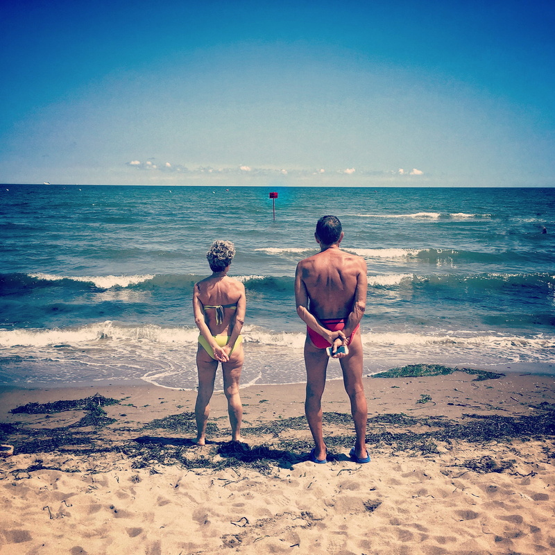 horizon, real people, cloud, land, water, solitude, childhood, sea, full length, 2K, leisure activity, summertime, sottomarina, limit, two people, italy