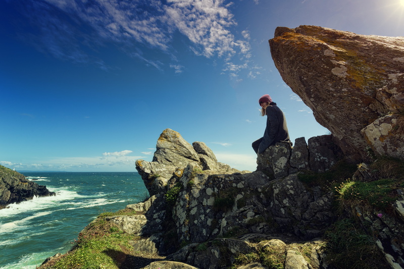 5K, cornwall, lifestyles, bay, cliffs, non-urban scene, horizon over water, england, rock - object, scenic, wave, leisure activity, beauty in nature, scenics - nature