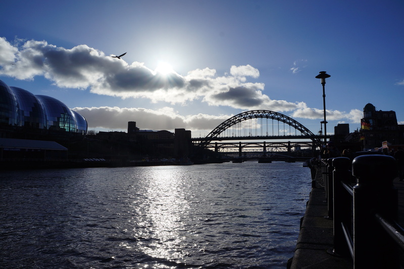 architecture, 4K, nature, sunlight, building exterior, tyne, travel, transportation, outdoors, water, sun, bridge, clouds, no people, places of interest