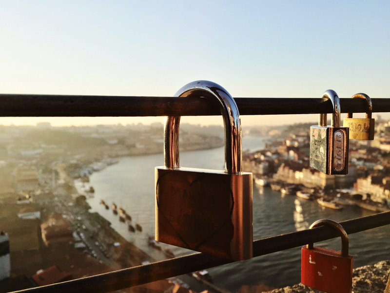 nature, protection, water, vila nova de gaia, lock, portugal, porto, metal, love, 2K, railing, day, architecture, no people, built structure, city, focus on foreground