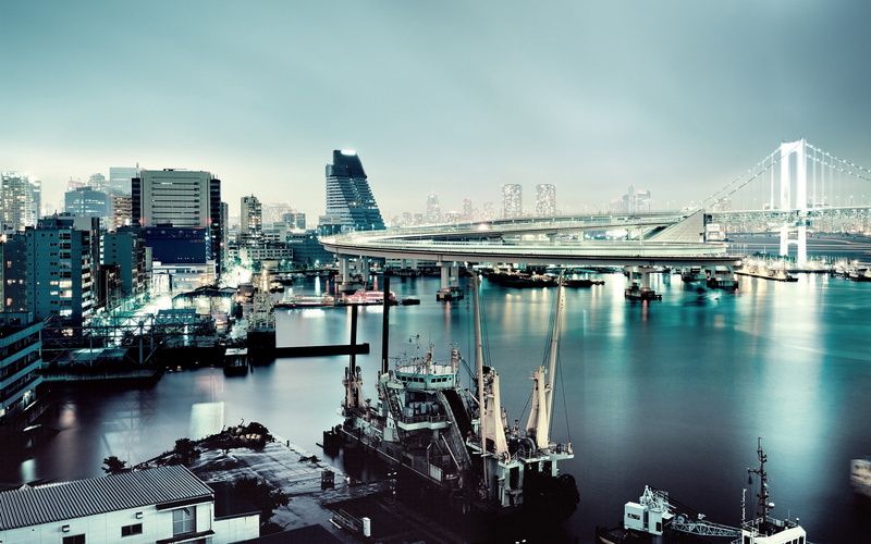 dusk, nature, tokyo, mode of transportation, skyscraper, cityscape, office building exterior, travel, night, reflection, city Life, brooklyn Bridge, buildings
