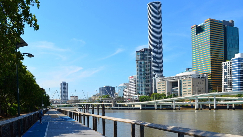 Tank Street Bridge, Path, Infinity Tower, River, Kurilpa Bridge, Highway, Cities, Photography, Brisbane, Skyscraper, 1080P, Skyline, Walkway, Freeway