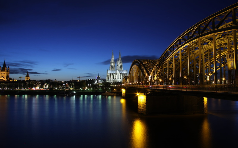 Cityscapes, travel destinations, water, architecture, cityscape, night, belief, religion, 2K, building exterior, reflection, sky, nature, spire, city