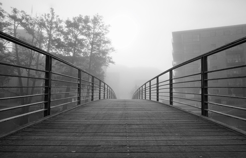 500px, nature, monochrome, bridge - man made structure, the way forward, sky, 1080P, railing, footpath, built structure, no people, architecture, day