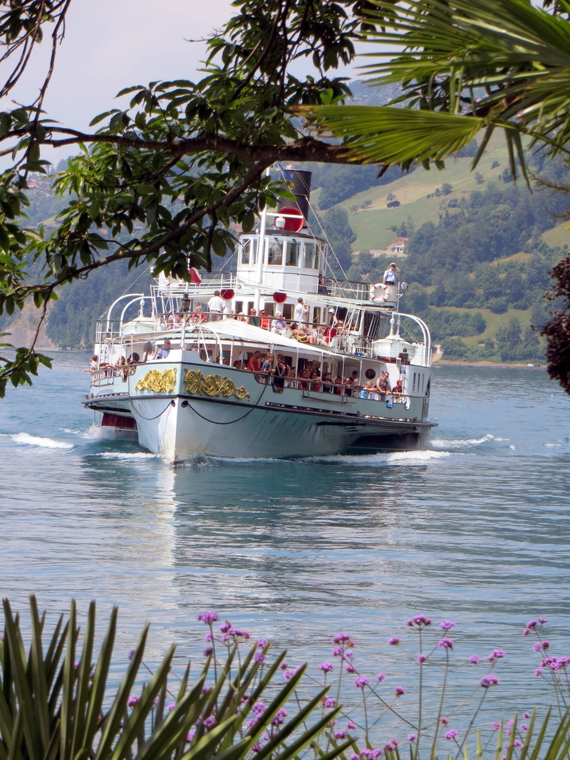 incidental people, nature, thun, alpine, blüemlisalp, transportation, passenger craft, nautical vessel, outdoors, ship, sea, summer, sailing, switzerland