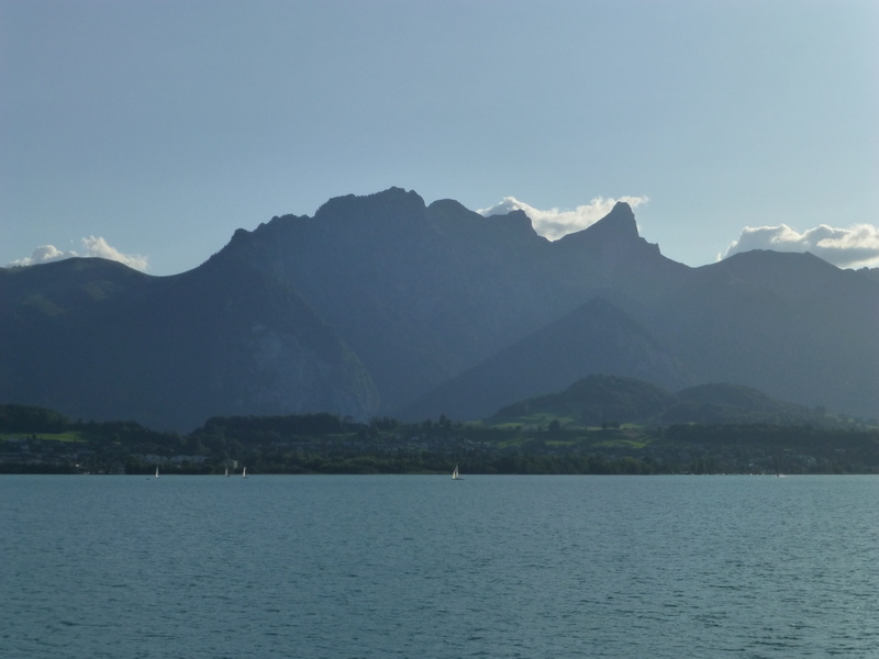 4K, clear sky, beauty in nature, mountain peak, sea, mountain, blue, mountain range, tranquility, lake thun, nature, tranquil scene, outdoors, scenics - nature