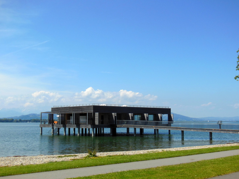 tranquil scene, cycle path, outdoors, architecture, water, day, building, leaf shape, built structure, cloud - sky, stilt houses, visitor platform, scenics - nature