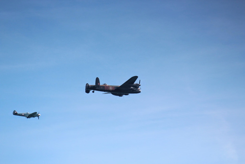 low angle view, aircraft, motion, mid-air, show, nature, fly, air, plane, on the move, battle of britain, copy space, flying, flight, aerial, 1080P, mode of transportation