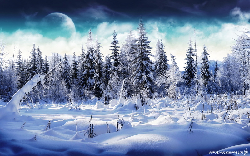 moons, hd, snow, Winter, 1080P, x, wonderland, space, art, moon