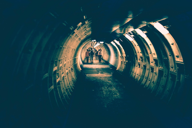 light at the end of the tunnel, lifestyles, 5K, incidental people, the way forward, underground walkway, walking, greenwich foot tunnel, people, pathway