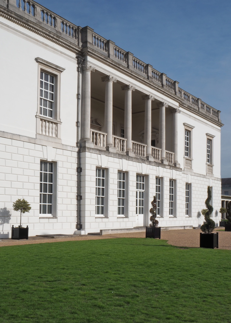 facade, architectural column, Greenwich, england, building Exterior, window, outdoors, Columns, lawn, nature, building, full length, no People, day, Architecture