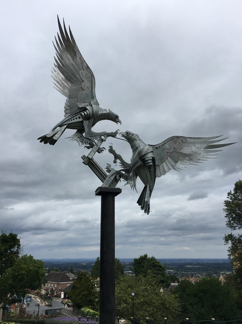 animal, spread wings, vertebrate, birds, no people, animal themes, tree, art and craft, animals in the wild, statue, cloud - sky, nature, sky, culture