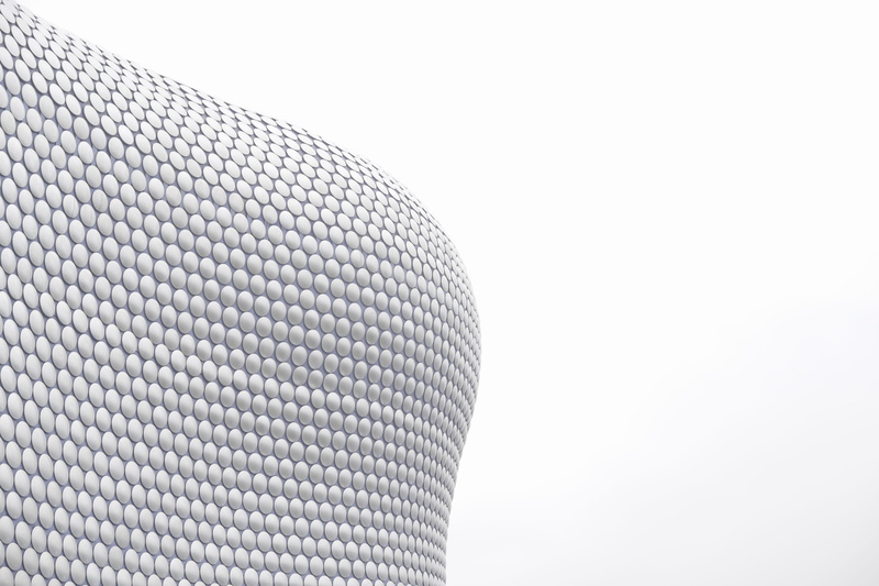 steel, white background, studio shot, minimal, uk, modern, united kingdom, metal, building exterior, birmingham, shopping, west midlands, architecture