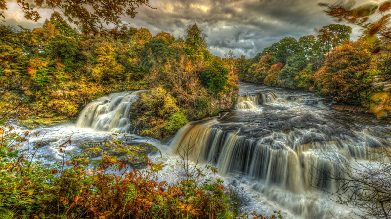 blurred motion, plant, tree, flowing water, landscape photography, scotland, united kingdom, autumn, leaves, outdoors, motion, scenics - nature, environment
